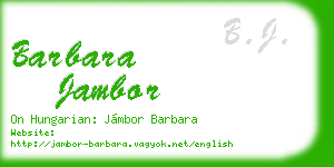 barbara jambor business card