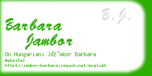 barbara jambor business card